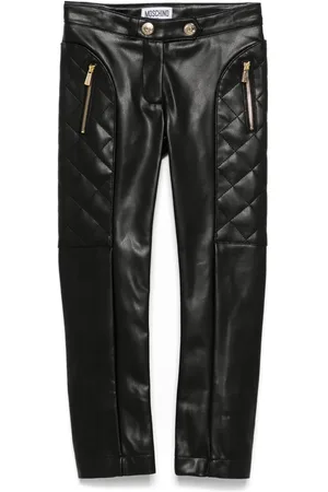 Moschino Faux-leather trousers
