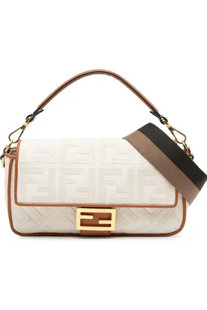 Fendi 2010-2023 Medium Embroidered Canvas Baguette satchel