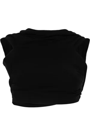 Casablanca Crepe draped crop top