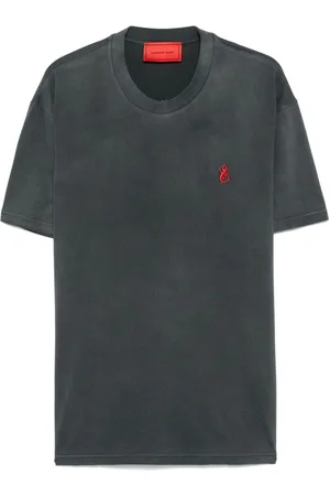 Vision Of Super Embroidered red flame T-shirt