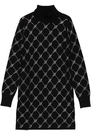 MISS BLUMARINE Logo-rhinestone dress