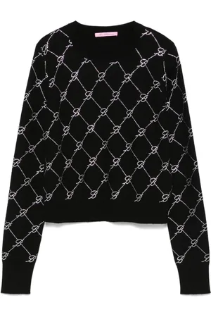 MISS BLUMARINE Crystal-embellished logo sweater
