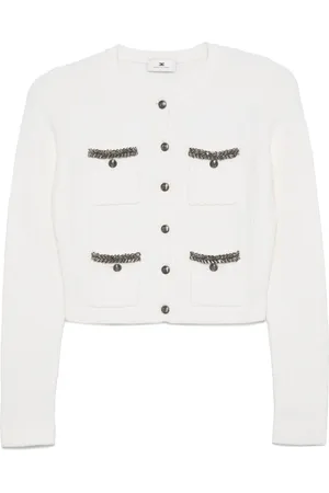 Elisabetta Franchi Embroidered bouclé cardigan
