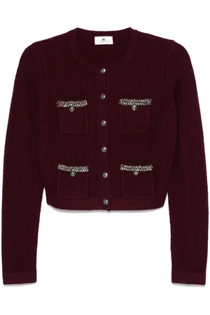 Elisabetta Franchi Embroidered bouclé cardigan