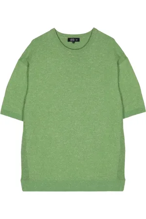 MAN ON THE BOON. Round-neck linen T-shirt