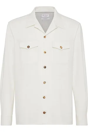 Brunello Cucinelli Notched-collar cotton shirt