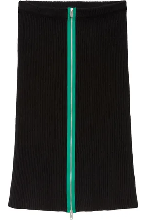 Msgm Contrast-trim ribbed-knit skirt