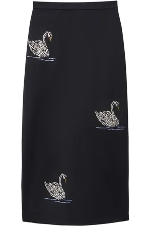 Msgm Beaded-swan midi skirt