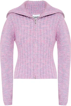 Ganni High-neck zip-up cardigan