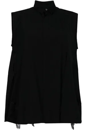 SACAI Chiffon Mix Suiting sleeveless shirt
