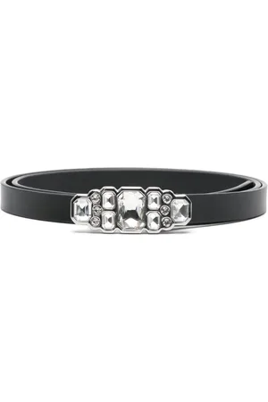 Maje Crystal-embellished leather belt