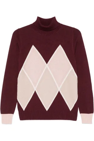 D.EXTERIOR Argyle intarsia knit sweater