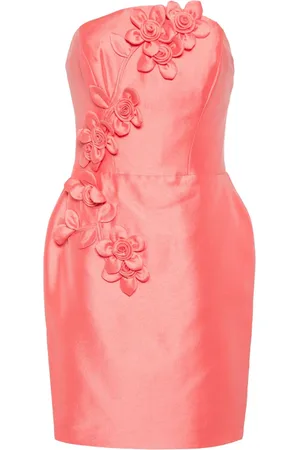 Marchesa Notte Floral mikado mini dress