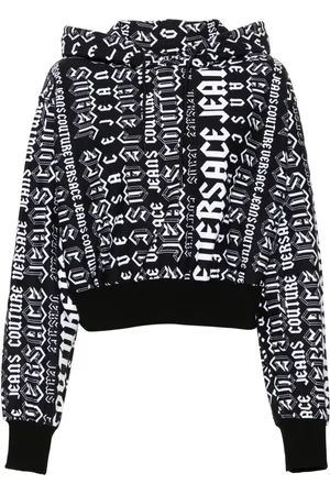 VERSACE Logo-print cotton hoodie