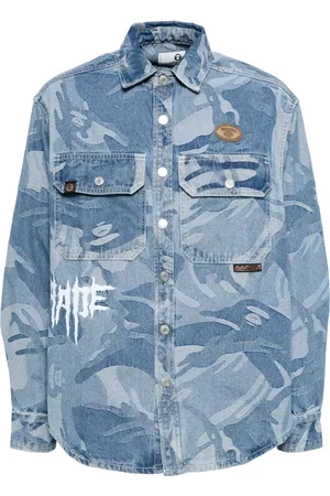 A Bathing Ape Moonface-logo camouflage-print shirt