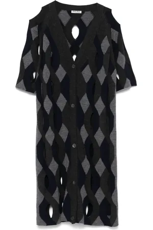 Miu Miu 2010s argyle check-pattern cardigan