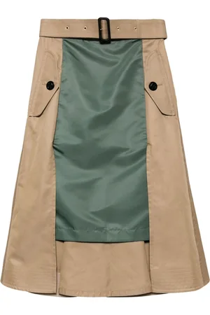 SACAI Belted twill skirt