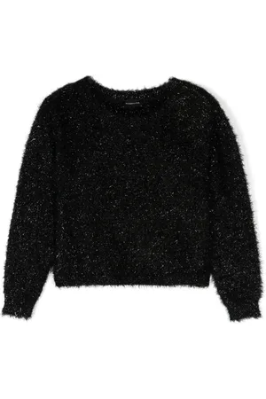 MONNALISA Crew-neck faux-shearling jumper