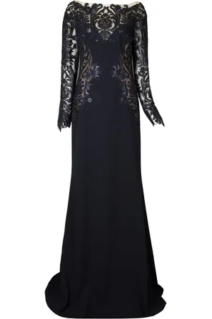 Tadashi Shoji Damita Sequin Embroidered Illusion gown