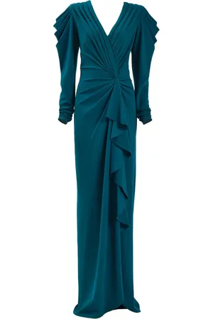 Tadashi Shoji Finch Waterfall Draped gown