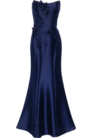 Marchesa Notte Floral mikado maxi dress