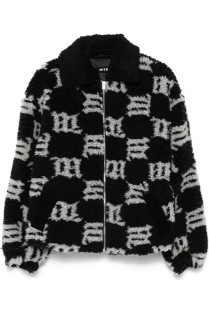 MISBHV Monogram-pattern faux-shearling jacket