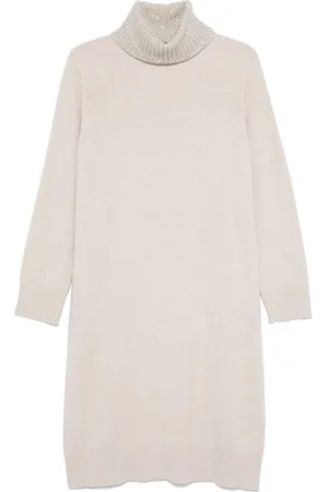 Fabiana Filippi Platinum sequin-collar midi dress