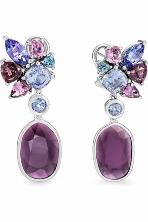 John Hardy 18kt white gold Kala Saru gemstone earrings
