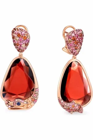 John Hardy 18kt rose gold Naga Kembar diamond earrings
