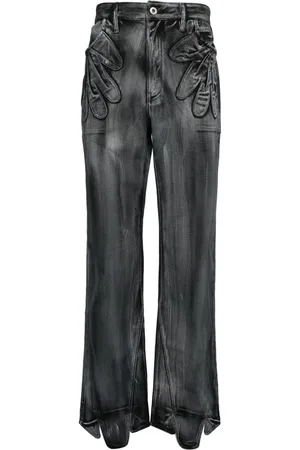 JUNTAE KIM Gloves patchwork jeans