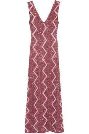 Missoni Sequin-embellishment zigzag-design maxi dress
