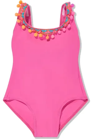 Selini Action Pompom-detail swimsuit