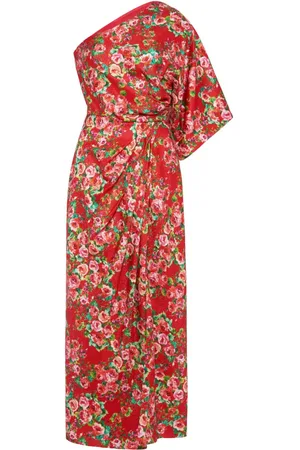 Markarian Carla rose-print draped midi dress