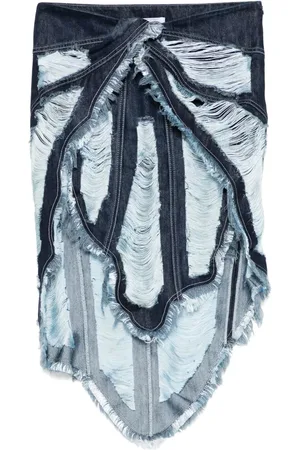 OFF-WHITE Shredded mini skirt