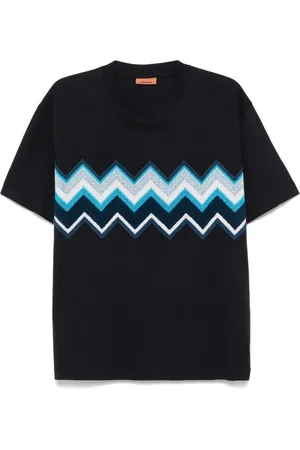 Missoni Zig zag embroidered cotton T-shirt