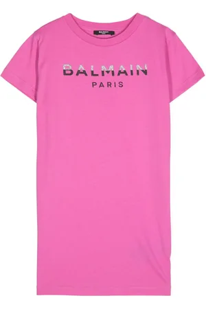Balmain Glitter logo-detail dress