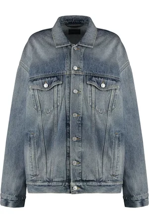 Balenciaga Bleached-effect button-up denim jacket