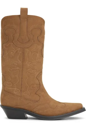 Ganni 40mm suede-effect Western boots