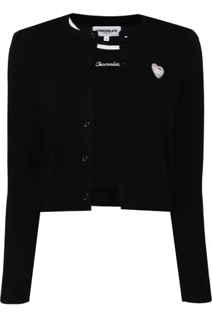 Chocoolate Heart-patch cardigan top (set of two)