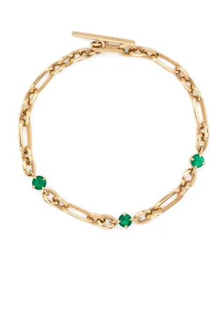 Lizzie Mandler 18K gold emerald bracelet