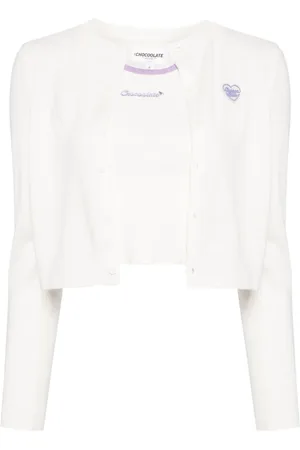 Chocoolate Heart-patch cardigan top (set of two)
