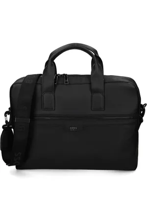HUGO BOSS Logo-lettering matte-finish laptop bag