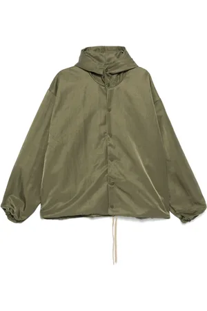 FEAR OF GOD Textured Nylon Hooded Coaches Jacket "Military"