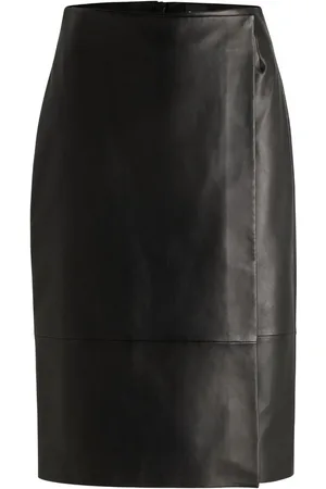 HUGO BOSS Leather wrap skirt