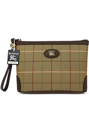 Burberry 1990-2000 plaid canvas clutch bag