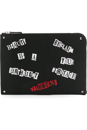VALENTINO GARAVANI X Jamie Reid appliqué slogan clutch
