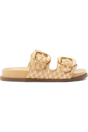 Schutz Buckled woven slides