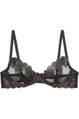 FLEUR DU MAL Heart embroidered demi bra