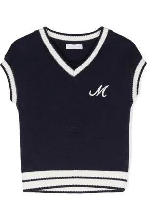 MONNALISA Embroidered-logo knitted vest
