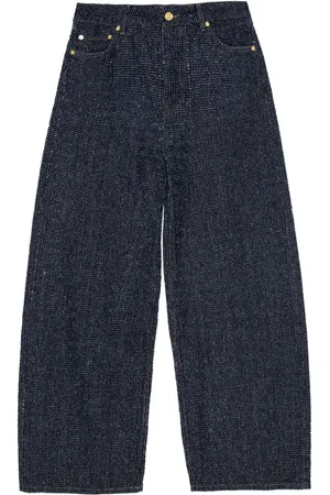 Ganni Wide-leg denim trousers